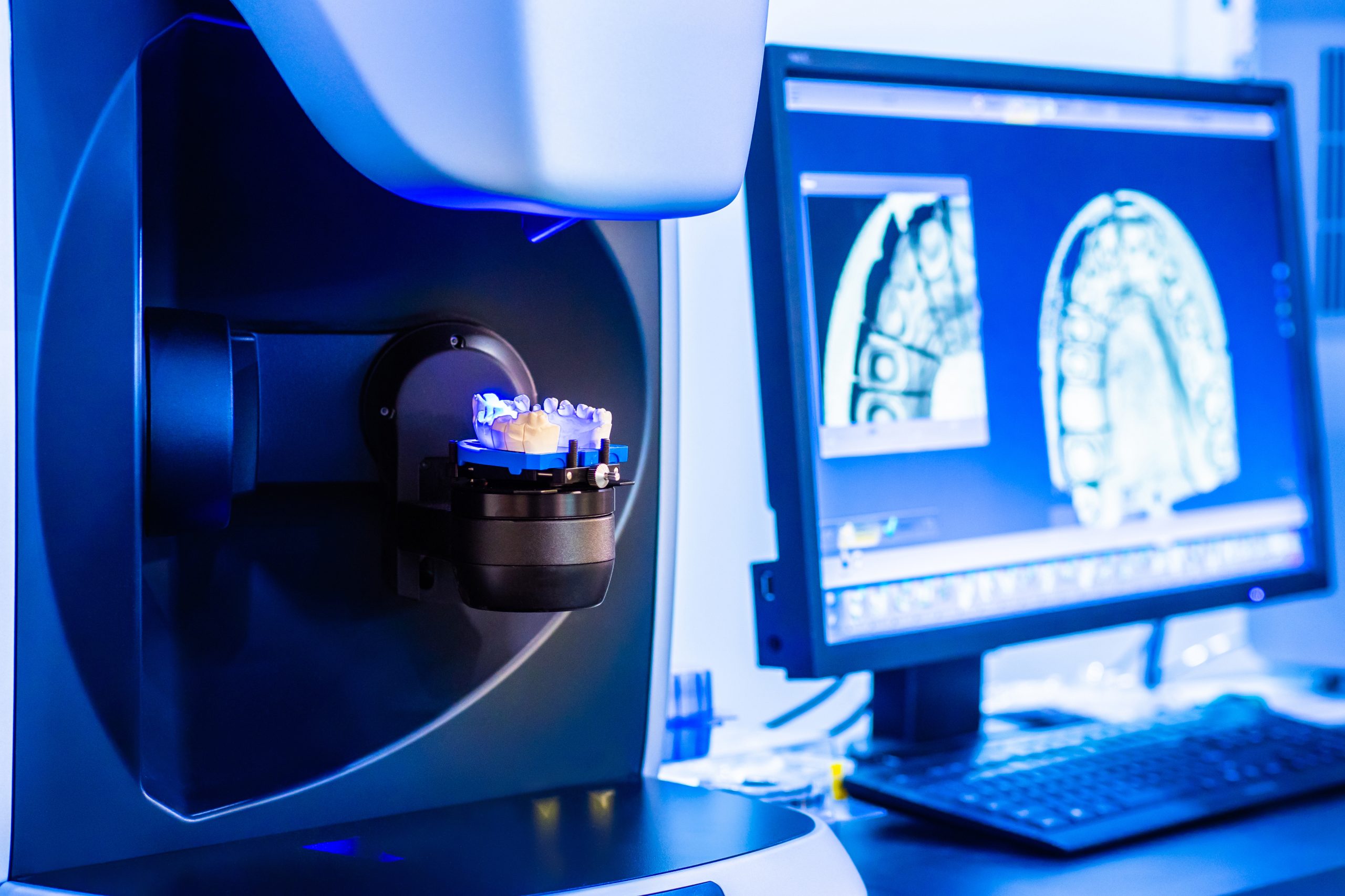 Workplace,Dental,Technician.,Production,Of,Dental,Crowns.,Milling,Dental,System